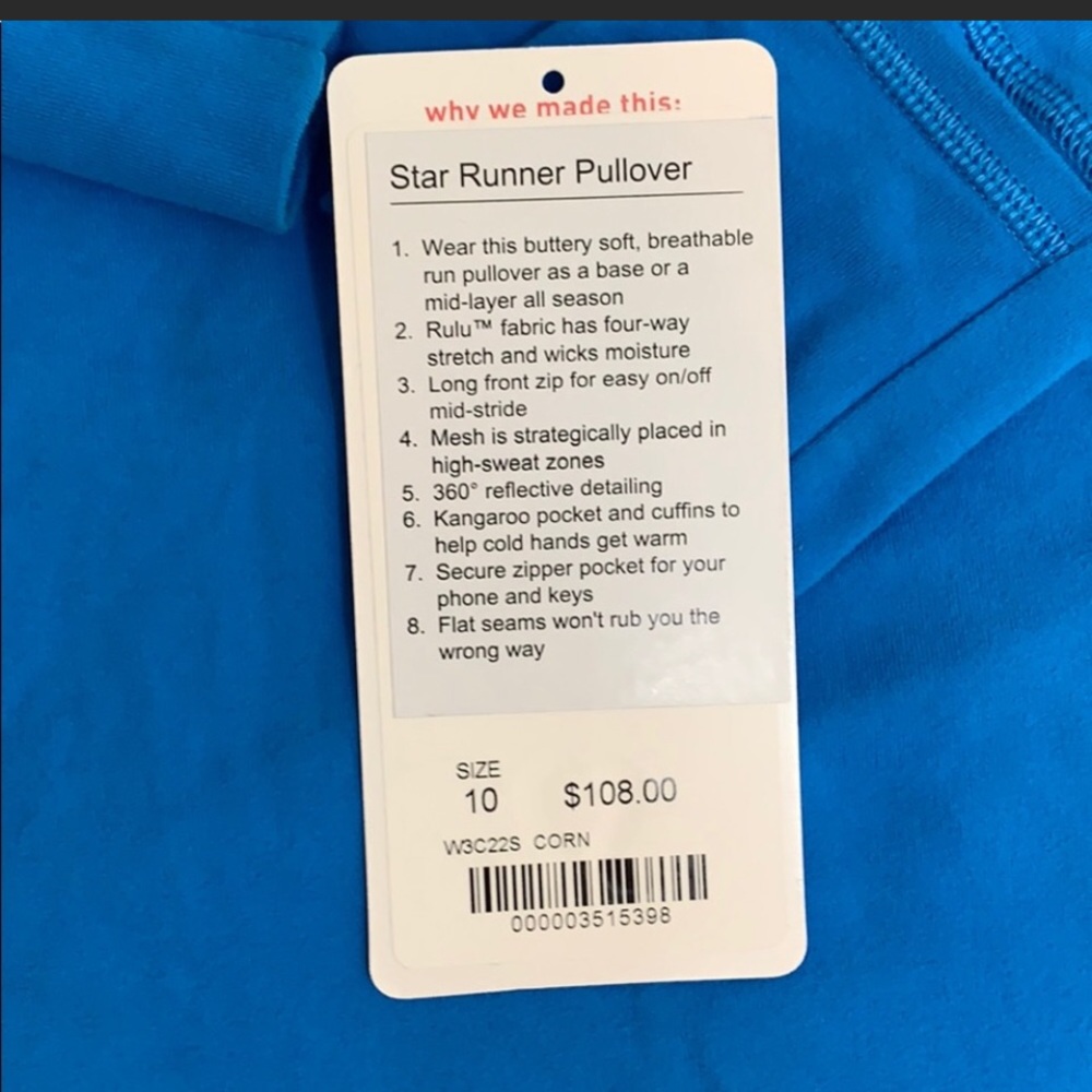 RARE Lululemon 10 Star Runner 1/2 Zip L/S Cornflower Blue RULU Ruffles Mesh - Picture 9 of 16